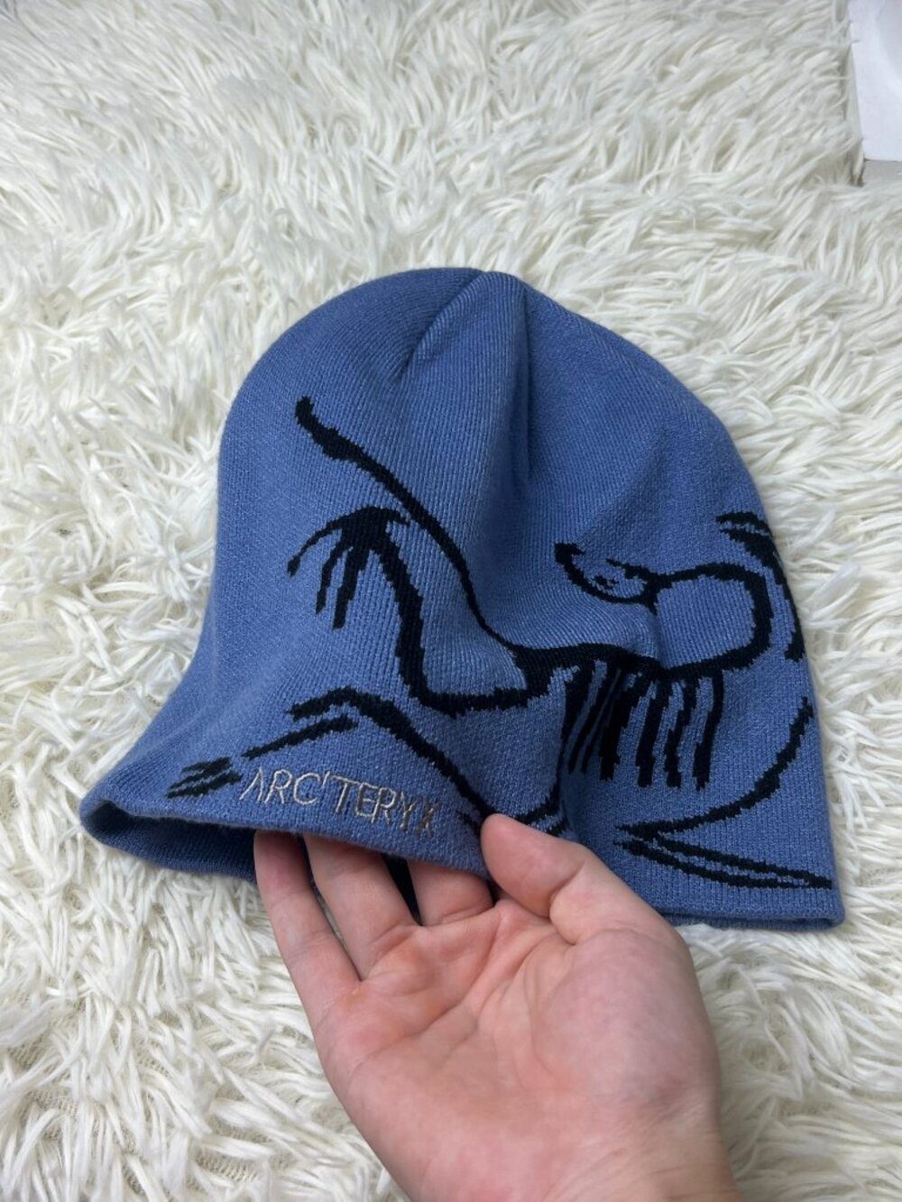 Arc'teryx Blue Embroidered Bird Logo Beanie Knit Winter Hat